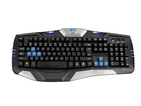 E-blue Combatant-EX, Fullstor (100 %), Kabel, USB, QWERTY, Svart, Blå