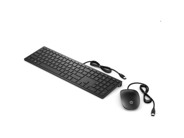HP Pavilion 400 - Tastatur- og mussett - USB - Fransk - kullsort