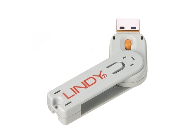 Lindy 40623, Nyckel till portblockerare, USB Type-A, Orange, Akrylnitrilbutadienstyren (ABS), 1 styck, Polypåse