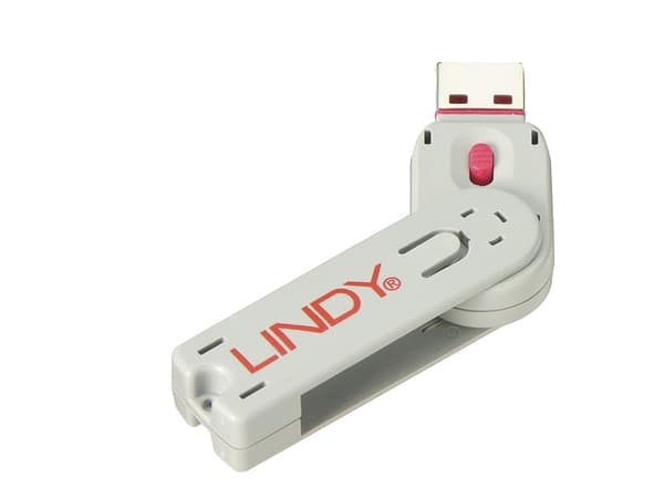 Lindy 40620, Nyckel till portblockerare, USB Type-A, Rosa, Akrylnitrilbutadienstyren (ABS), 1 styck, Polypåse
