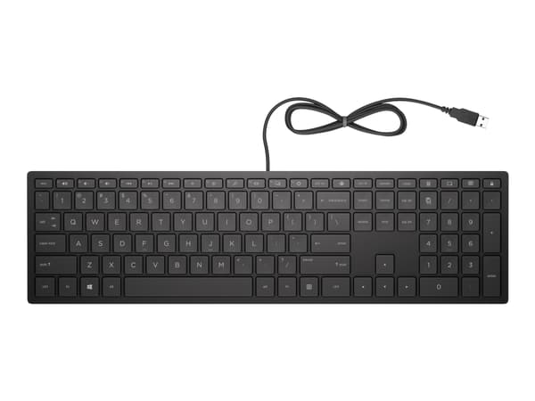 HP Pavilion 300 - Tastatur - USB - Tysk - kullsort