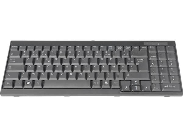 Digitus DS-72000FR, Täysikokoinen (100 %), Langallinen, AZERTY, Musta