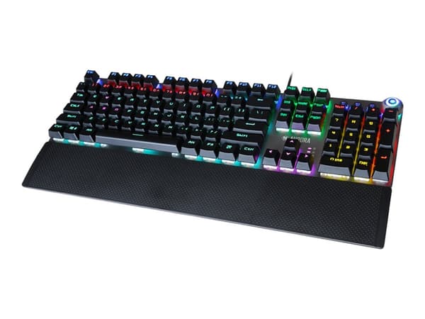 iBOX AURORA K-3 - Tangentbord - bakgrundsbelyst - USB - QWERTY - tangentbrytare: KRGD Brown - svart, silver