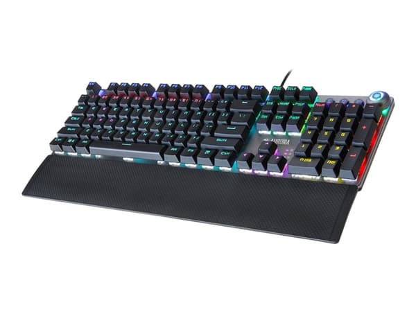iBOX AURORA K-3 - Tangentbord - bakgrundsbelyst - USB - QWERTY - tangentbrytare: KRGD Brown - svart, silver Svart, Silver