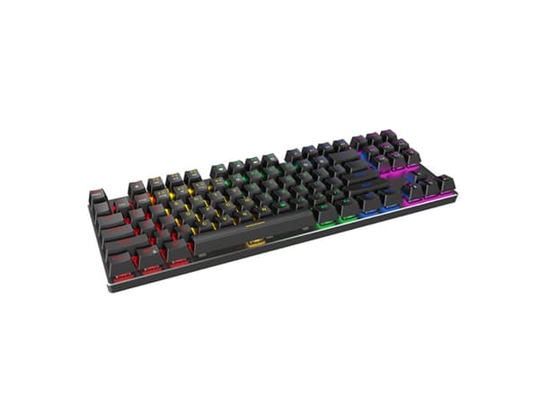 Havit KB435L, Täysikokoinen (100 %), USB, Mekaaninen, QWERTY, Musta