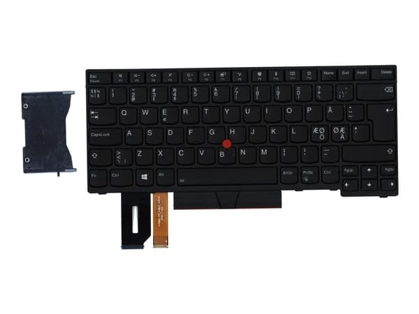 Sunrex - Ersättningstangentbord för bärbar dator - med ClickPad, Trackpoint - bakgrundsbelyst - QWERTY - Nordisk - svart - FRU - för ThinkPad E490; L