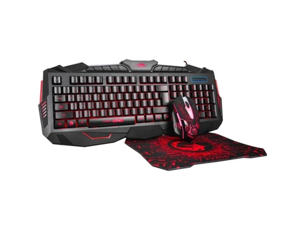 Marvo KM400+G1, Full-size (100%), USB, Kalvokytkin, Musta, Sisältää hiiren