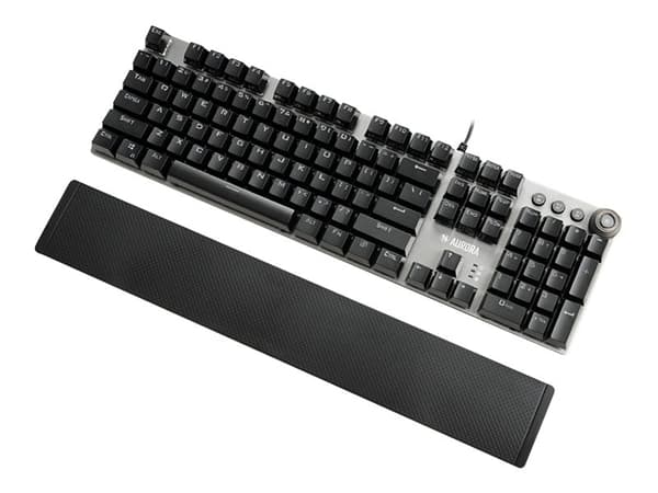 iBOX AURORA K-4 - Tangentbord - bakgrundsbelyst - USB - QWERTY - tangentbrytare: KRGD Brown - svart, silver