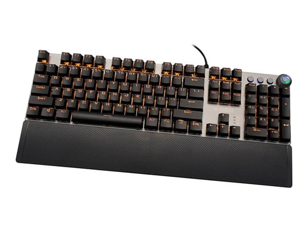 iBOX AURORA K-4 - Tangentbord - bakgrundsbelyst - USB - QWERTY - tangentbrytare: KRGD Brown - svart, silver