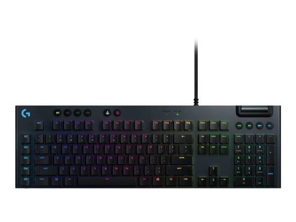 Logitech Gaming G815 - Tastatur - bakgrunnsbelyst - USB - US International - tastsvitsj: GL Tactile - svart