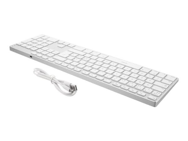 DELTACO TB-402 - Tangentbord - trådlös - Bluetooth 3.0 - hela norden - silver
