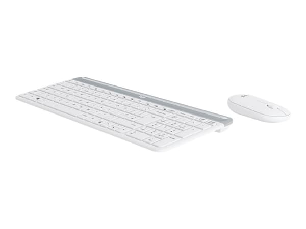Logitech Slim Wireless Combo MK470 - Tastatur- og mussett - trådløs - 2.4 GHz - Nordisk - elfenbenshvit