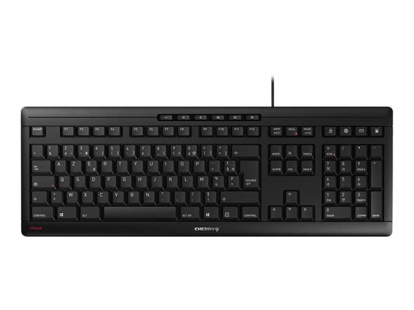 CHERRY STREAM KEYBOARD - Tangentbord - USB - fransk - tangentbrytare: CHERRY SX - svart