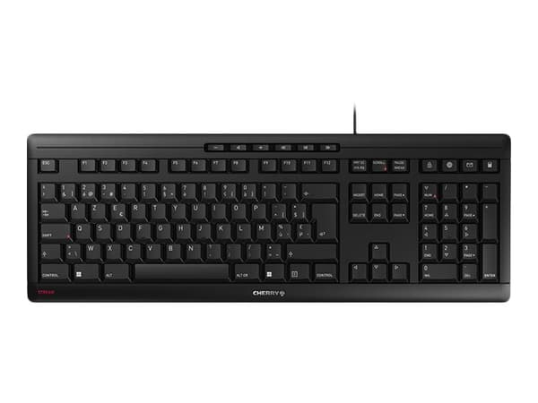 CHERRY STREAM näppäimistö USB AZERTY Belgia Musta