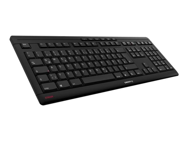 CHERRY STREAM näppäimistö USB AZERTY Belgia Musta musta