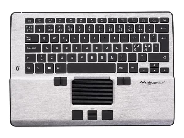 Mousetrapper Alpha tastatur Mus inkludert USB + Bluetooth QWERTY Nordisk Sølv Sølv