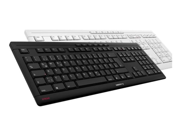 CHERRY STREAM KEYBOARD - Tastatur - USB - QWERTY - Engelsk - tastsvitsj: CHERRY SX - svart Sort
