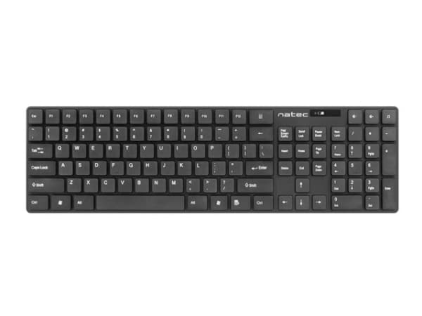 NATEC Stingray, Trådlös, RF Trådlös, Membrantangentbrytare, QWERTY, Svart, Mus inkluderad