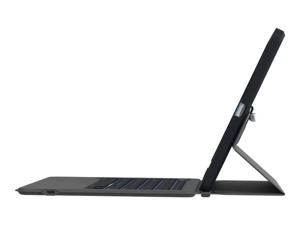 ZAGG Rugged Messenger - Tastatur og folioveske - bakgrunnsbelyst - Bluetooth - Nordisk - svart tastatur, svart boks - for Apple 10.2-inch iPad (7. ge