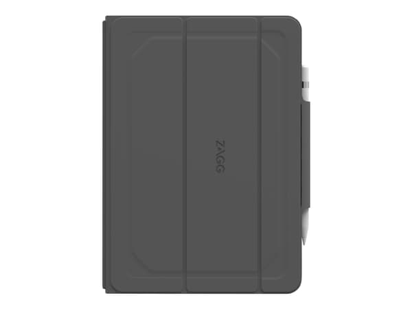 ZAGG Rugged Messenger - Tastatur og folioveske - bakgrunnsbelyst - Bluetooth - Nordisk - svart tastatur, svart boks - for Apple 10.2-inch iPad (7. ge