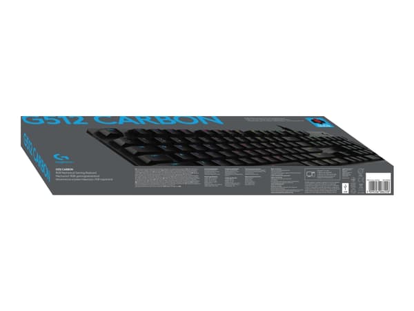 Logitech Gaming G512 - Tastatur - bakgrunnsbelyst - USB - US International - tastsvitsj: GX Red Linear - karbon