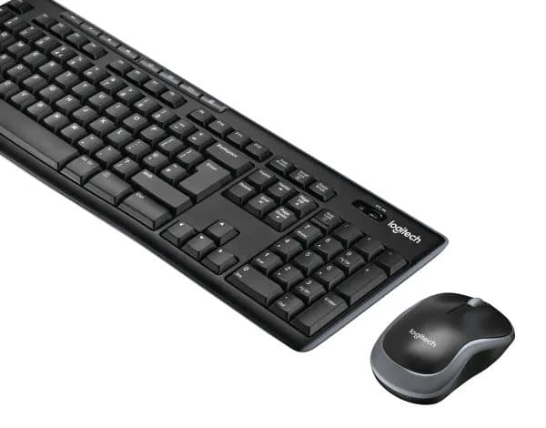 Logitech Wireless Combo MK270, Täysikokoinen (100 %), Langaton, Langaton RF, QWERTY, Musta, Sisältää hiiren
