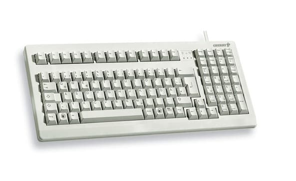 CHERRY G80-1800 - Tastatur - PS/2, USB - Spansk - lysegrå