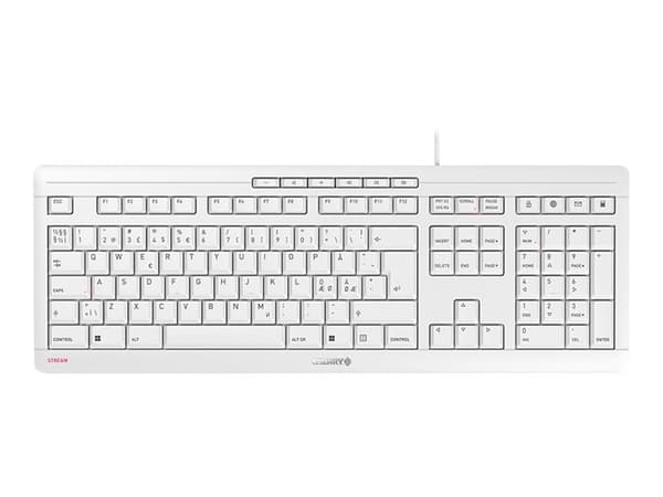 CHERRY STREAM KEYBOARD - Tangentbord - USB - hela norden - tangentbrytare: CHERRY SX - vitgrå