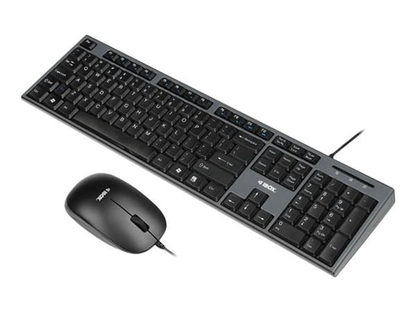iBOX Desktop Kit - Sats med tangentbord och mus - USB - QWERTY - svart