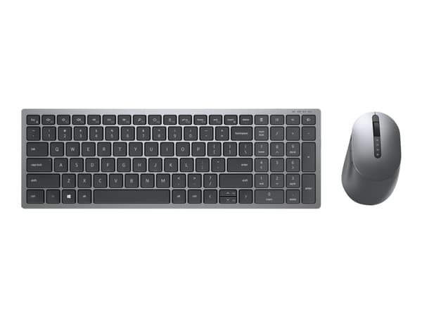 Dell Multi-Device KM7120W - Sats med tangentbord och mus - trådlös - 2.4 GHz, Bluetooth 5.0 - hela norden - Titan gray - för Latitude 3320, 3520, 732