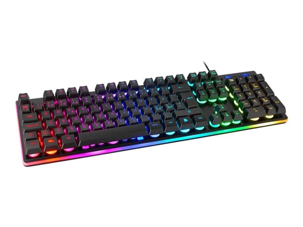 DELTACO GAMING GAM-021-RGB - Tangentbord - bakgrundsbelyst - USB - Nordisk - svart Svart