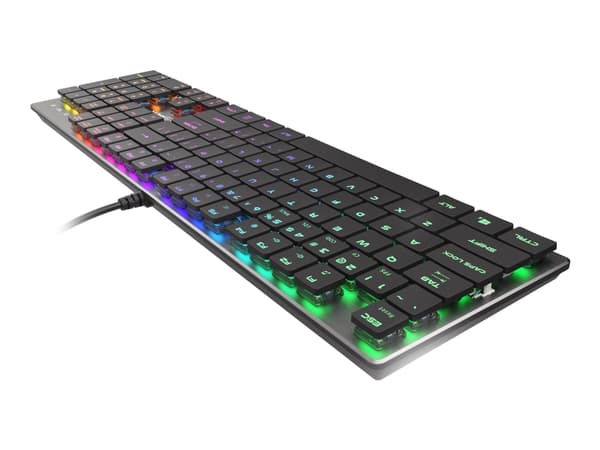 Genesis Thor 420 RGB - Tangentbord - bakgrundsbelyst - USB - amerikansk - tangentbrytare: CONTENT Blue - silver