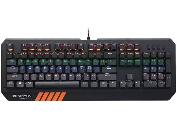 CANYON Hazard GK-6 Wired multimedia gaming keyboard with lighting effect 108pcs rainbow LED Numbers 104keys RU+EN double injection layou