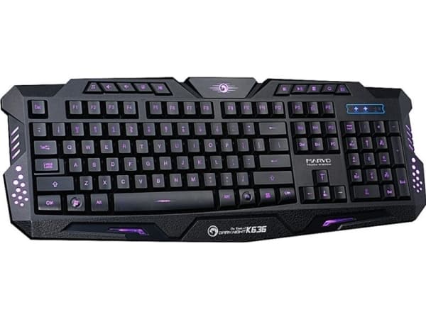 Marvo K636, Kabel, USB, Membrantangentbrytare, QWERTY, LED, Svart