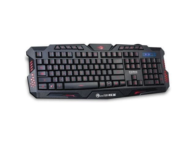 Marvo K636, Ledningsført, USB, Membran, QWERTY, LED, Sort