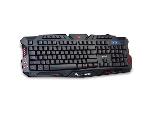Marvo K636, Kabel, USB, Membrantangentbrytare, QWERTY, LED, Svart