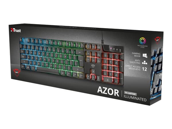 Trust Gaming GXT 835 Azor - Tangentbord - bakgrundsbelyst - USB - QWERTY
