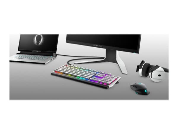 Alienware AW510K - Tangentbord - bakgrundsbelysning - USB - tangentbrytare: CHERRY MX Low Profile Red - månljus - för Alienware Area-51, Aurora, Auro