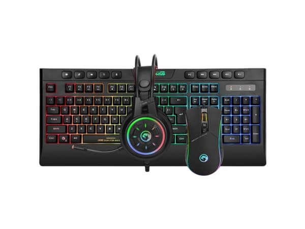 Marvo CM305, USB, Kalvokytkin, QWERTY, RGB LED, Musta, Sisältää hiiren musta