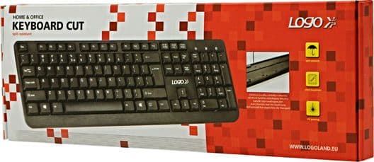 Logo Cut Wired White US Keyboard (Cut US)