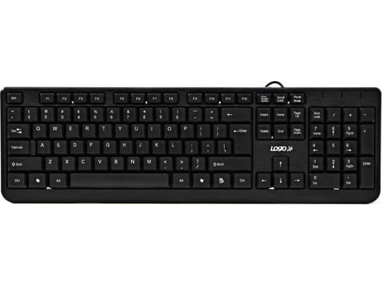 Logo Cut Wired White US Keyboard (Cut US)