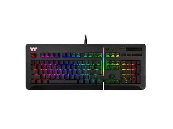 Thermaltake Level 20 RGB, Koblet med ledninger (ikke trådløs), USB, Mekanisk nøkkelbryter, QWERTY, RGB LED, Sort