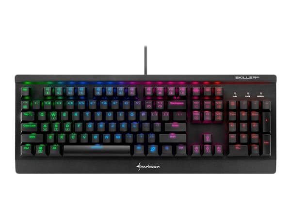 Sharkoon Skiller MECH SGK3 - Tangentbord - bakgrundsbelyst - USB - amerikansk - tangentbrytare: Kailh Red