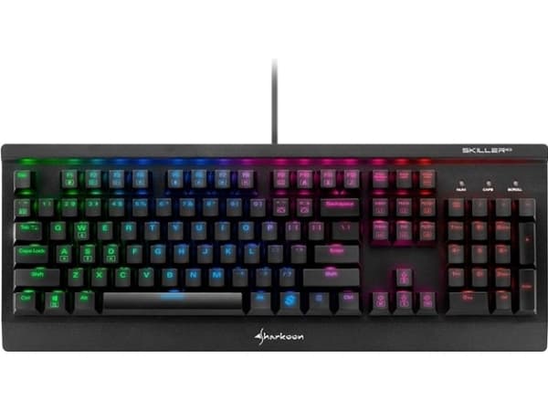 Sharkoon Skiller MECH SGK3 - Tangentbord - bakgrundsbelyst - USB - amerikansk - tangentbrytare: Kailh Red