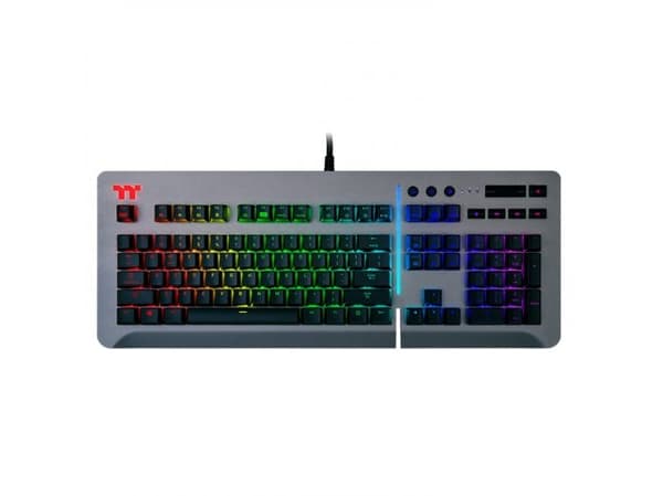 Thermaltake Level 20 RGB, Kabel, USB, Mekaniska tangentbrytare, QWERTY, RGB LED, Silver