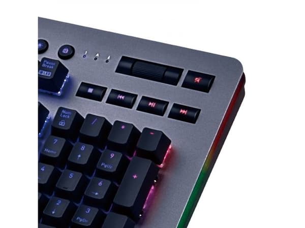 Thermaltake Level 20 RGB, Kabel, USB, Mekaniska tangentbrytare, QWERTY, RGB LED, Silver