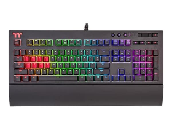 TT Premium X1 RGB - Tangentbord - bakgrundsbelysning - USB - tangentbrytare: Cherry MX Speed RGB Silver-knappar - svart