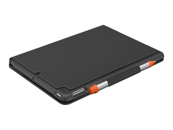 Logitech Slim Folio - Tastatur og folioveske - trådløs - Bluetooth - QWERTY - Italiensk - grafitt - for Apple 10.2-inch iPad (7. generasjon, 8. gener