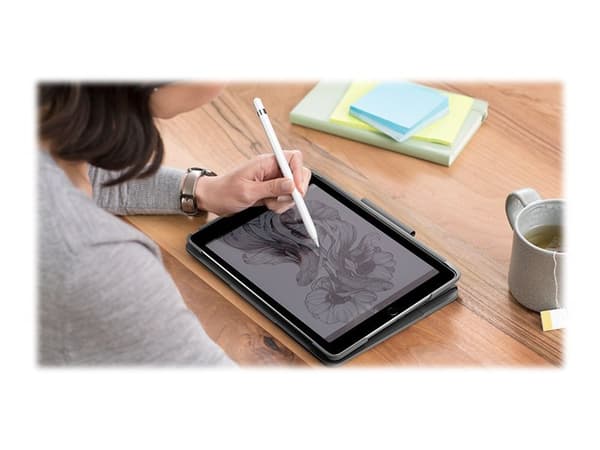 Logitech Slim Folio - Tastatur og folioveske - trådløs - Bluetooth - QWERTY - Italiensk - grafitt - for Apple 10.2-inch iPad (7. generasjon, 8. gener