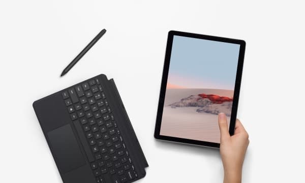 Microsoft Surface Go Type Cover, QWERTY, UK kansainvälinen, Tasohiiri, 1 mm, Microsoft, Surface Go 1/2